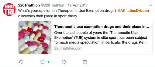 220 Triathlon drugs